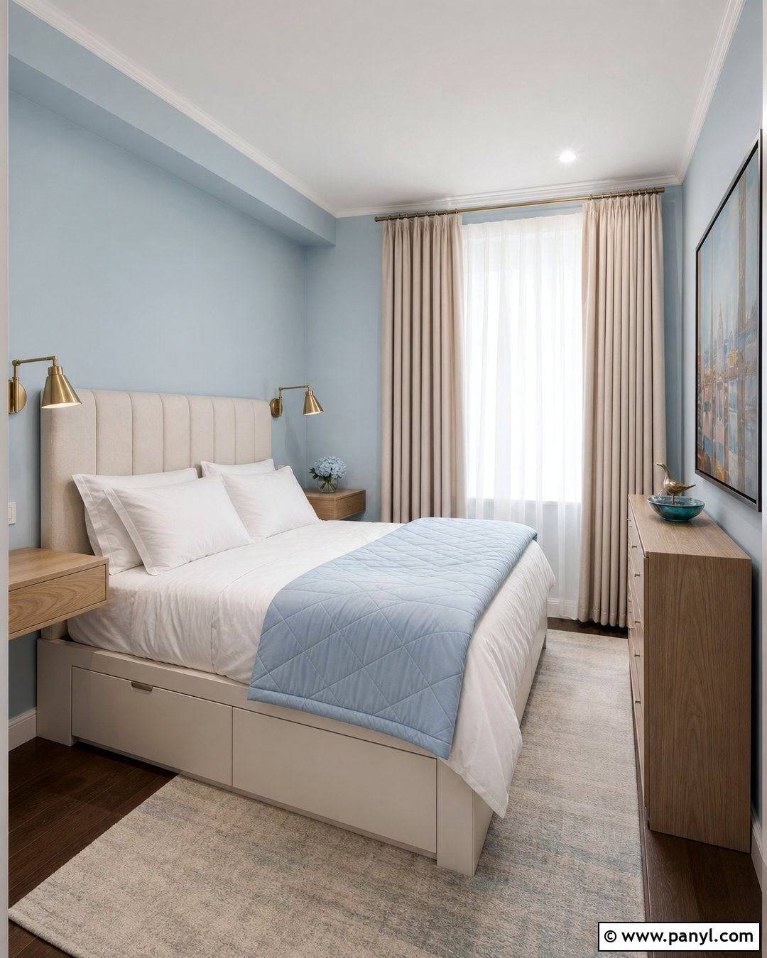 Pale Blue Walls In A Small Bedroom - 35 pale blue walls
