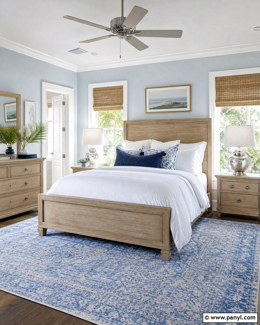 Pale Blue Walls With Bright White Trim - 20 wall and trim colors ideas