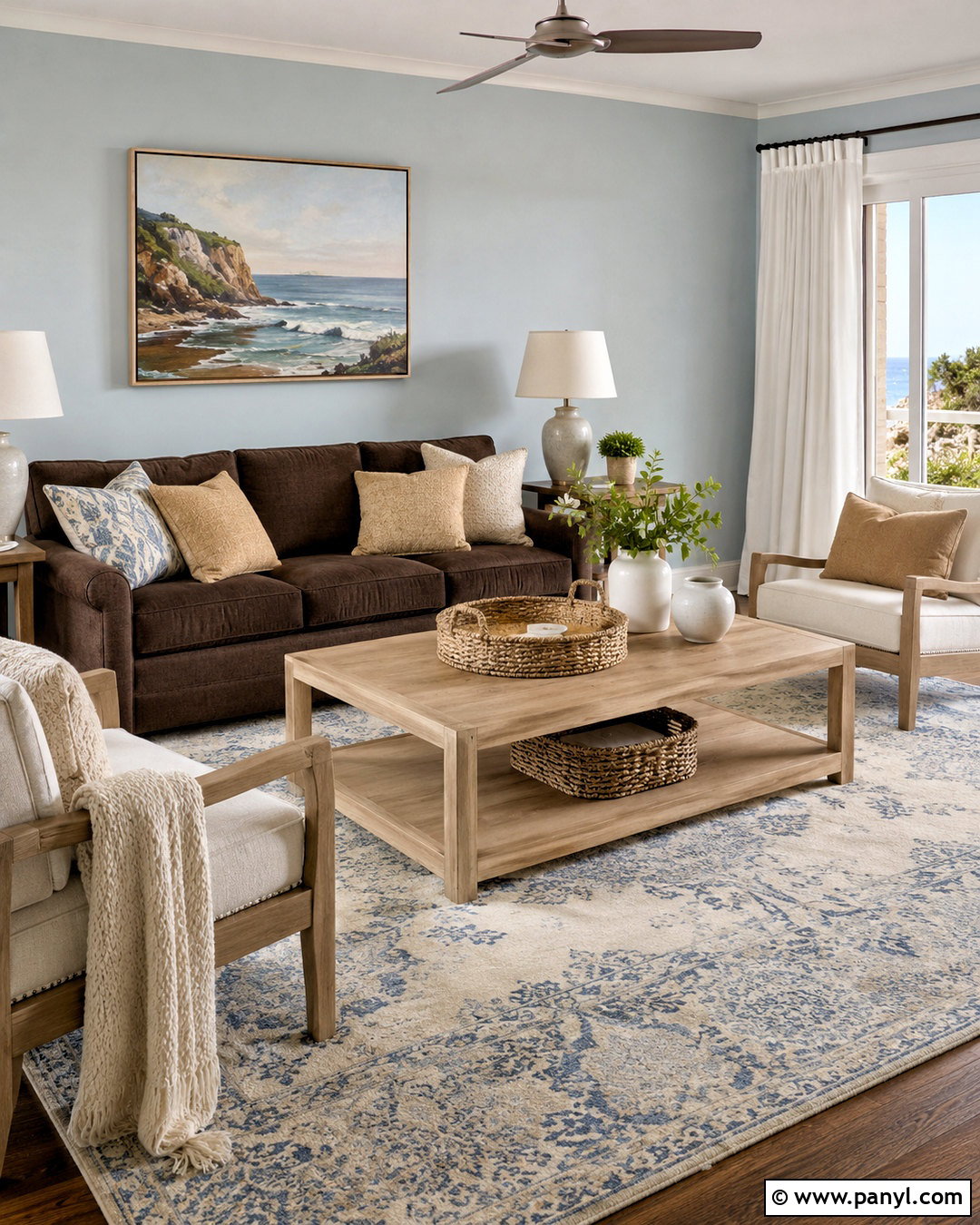 Pale Blue Walls With Brown Sofa - 20 Wall Color For Brown Sofa Ideas