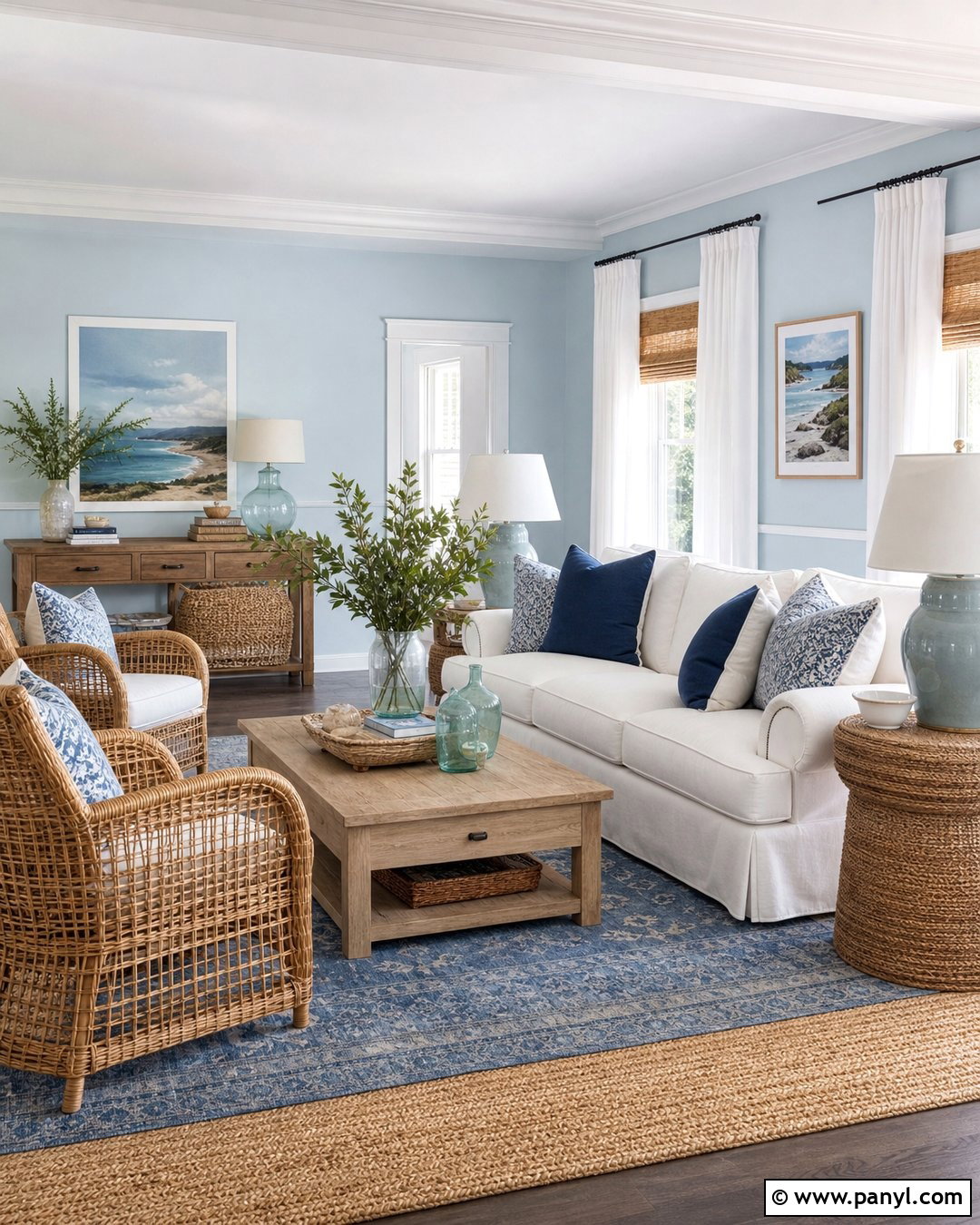 Pale Blue Walls With Coastal Decor - 35 pale blue walls