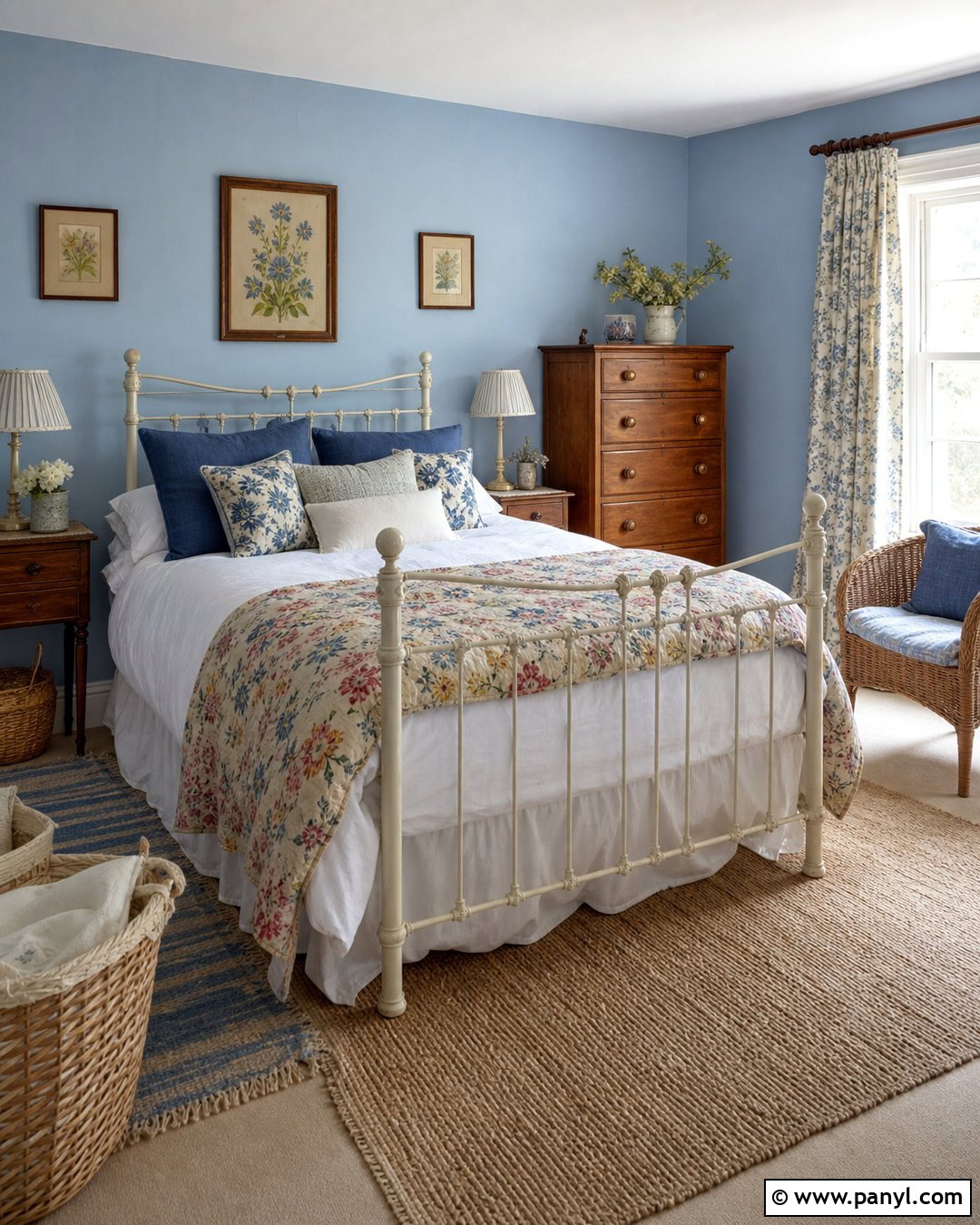 Pale Blue Walls With Cottage Decor - 35 pale blue walls