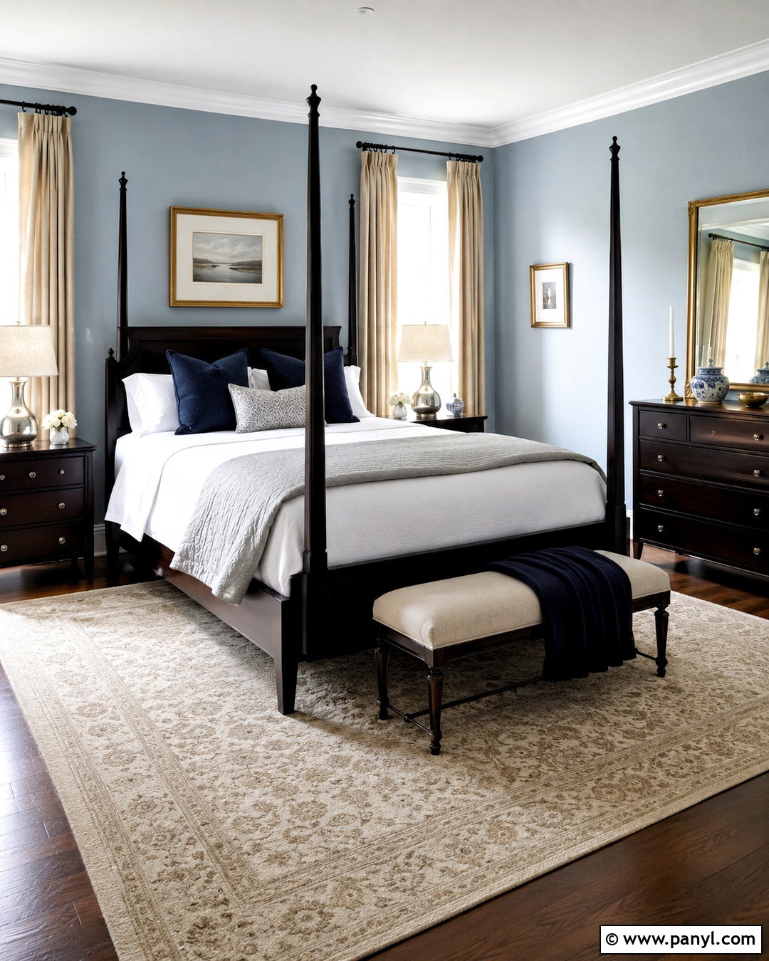 Pale Blue Walls With Dark Wood - 20 Wall Colors That Go Well With Dark Wood Ideas