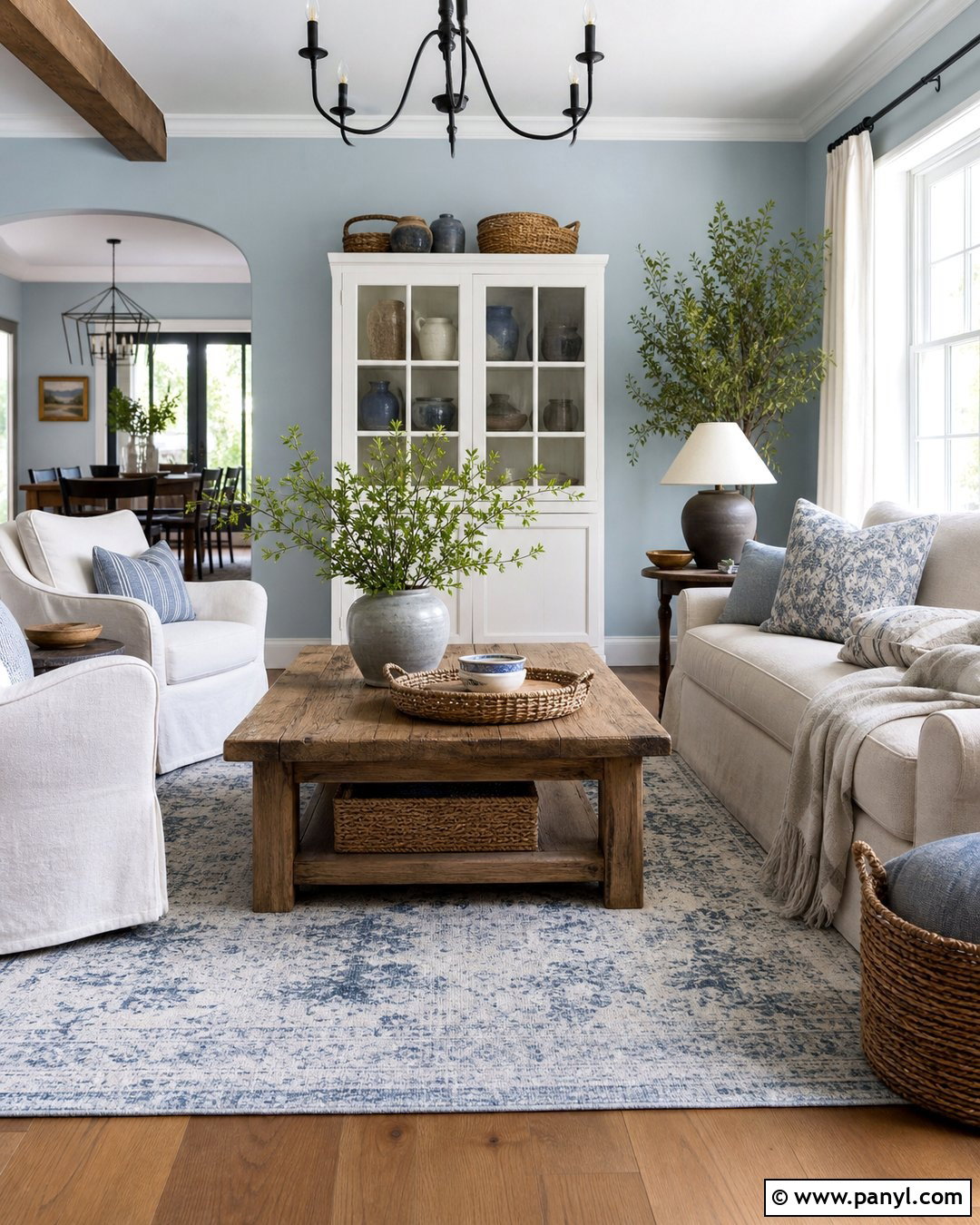 Pale Blue Walls With Farmhouse Decor - 35 pale blue walls