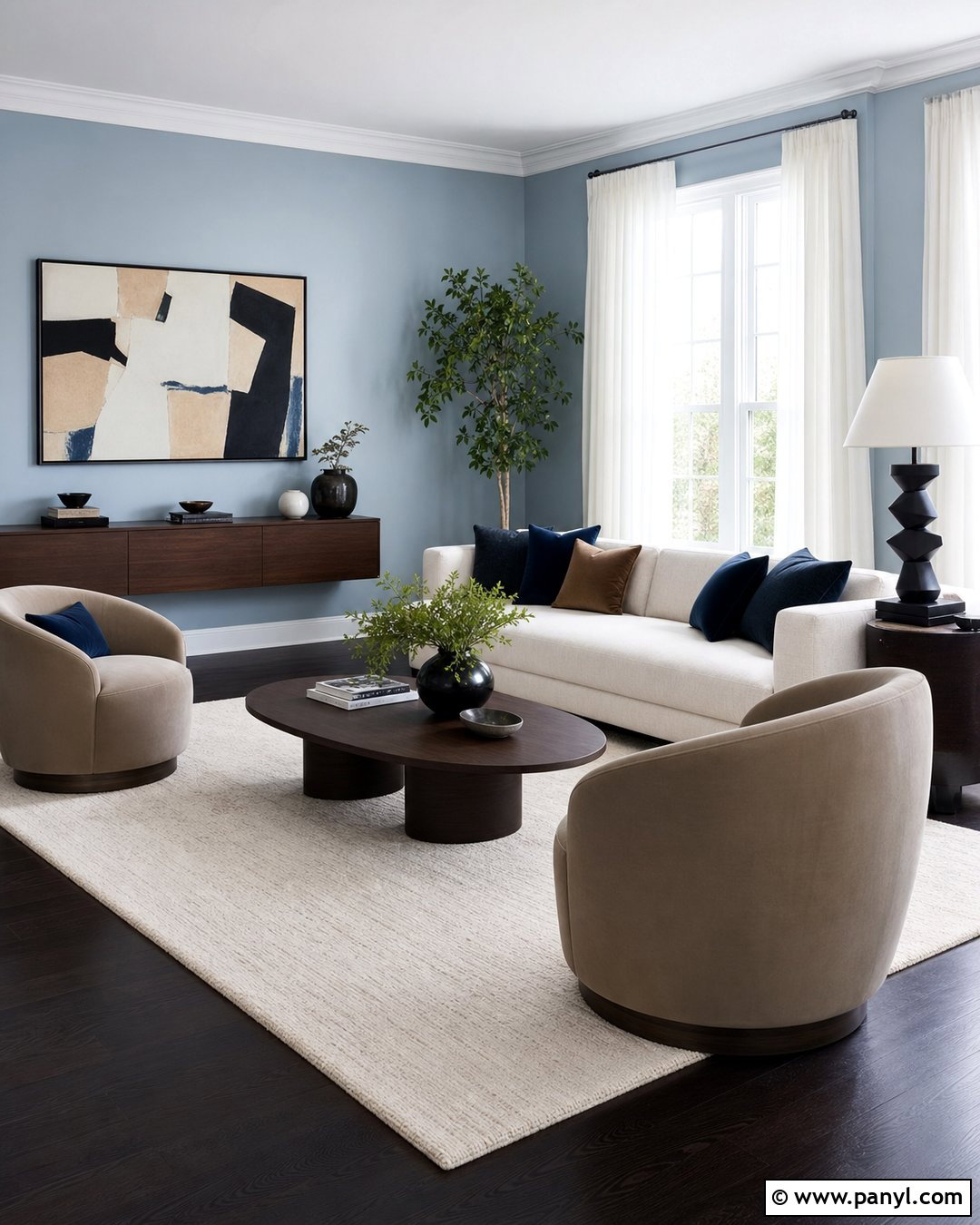 Pale Blue Walls With Modern Furniture - 35 pale blue walls