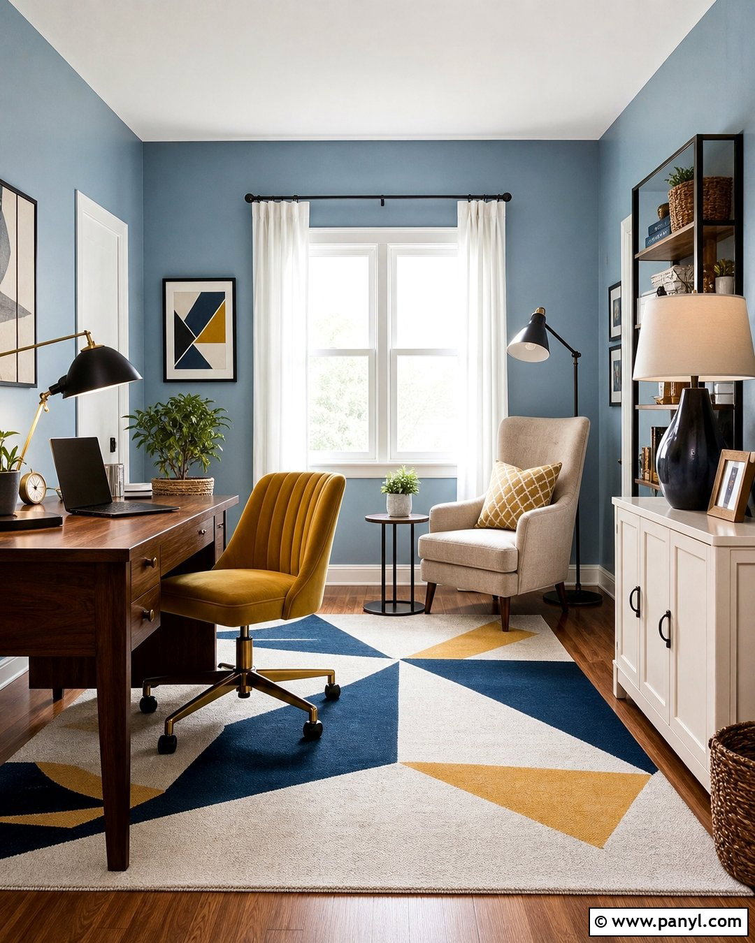 Pale Blue Walls With Mustard Yellow - 35 pale blue walls