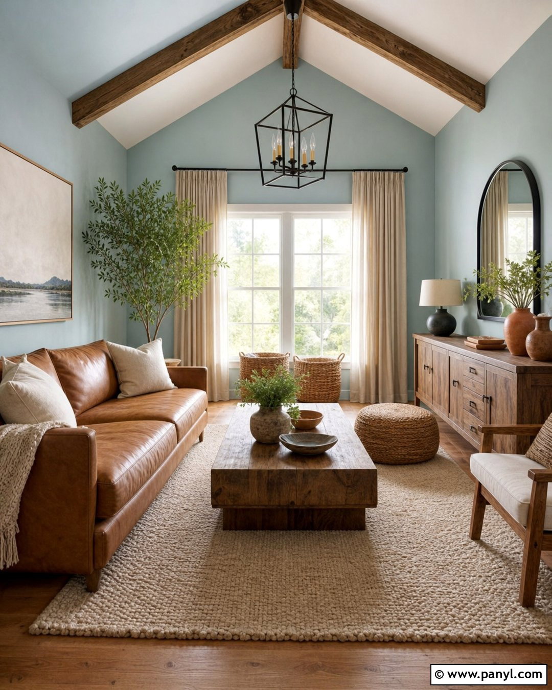 Pale Blue Walls With Natural Wood - 35 pale blue walls