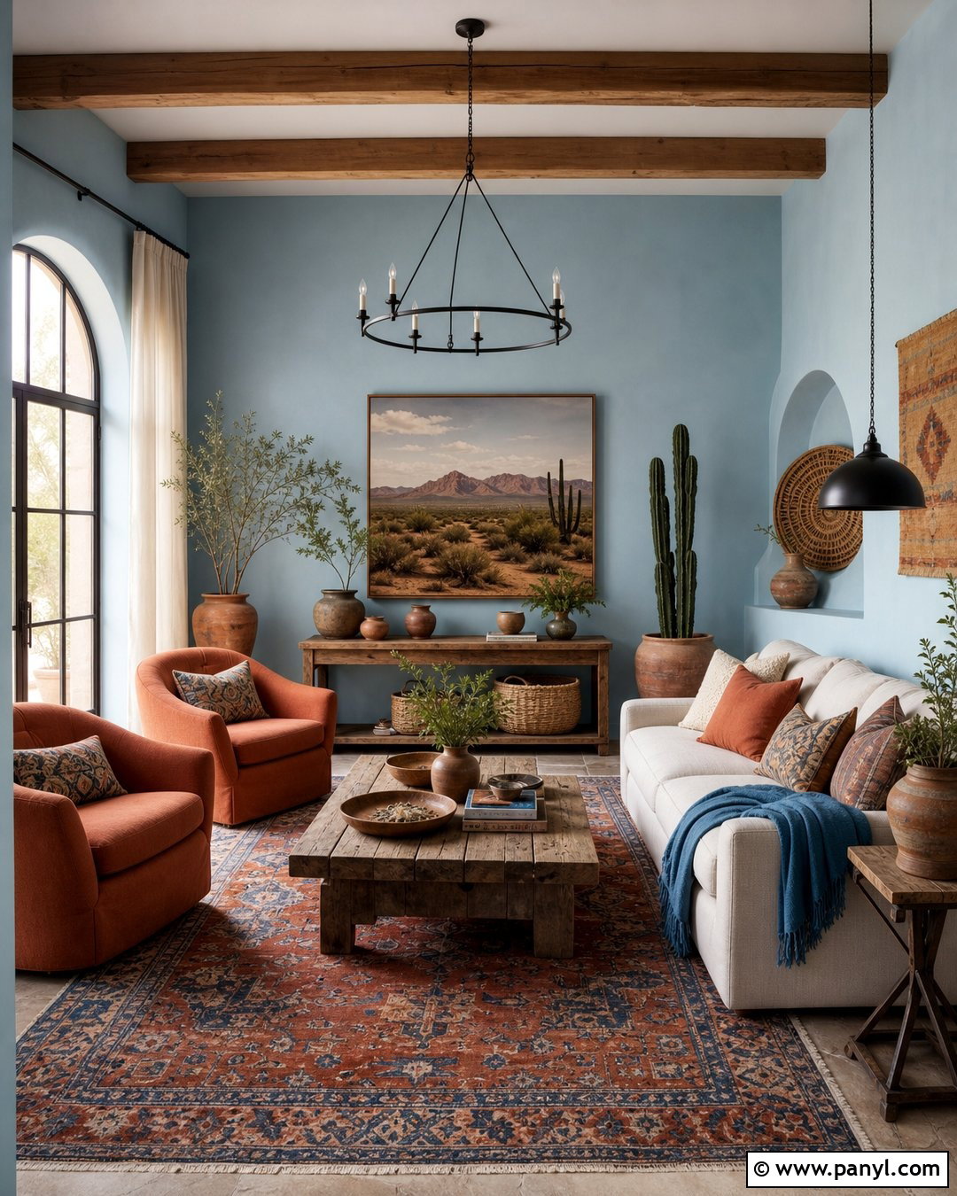 Pale Blue Walls With Terracotta - 35 pale blue walls