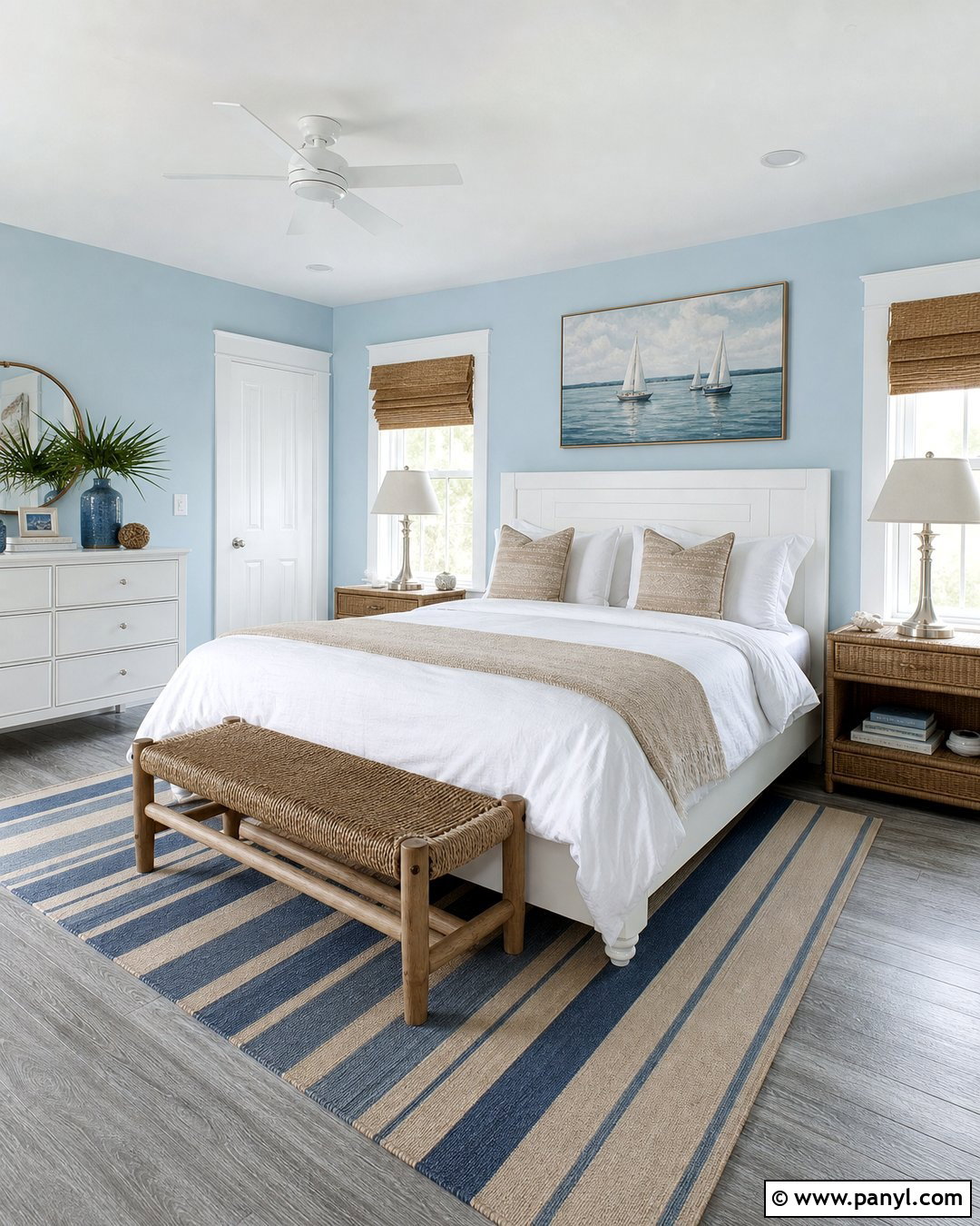Pale Blue Walls With Weathered Gray Floors - 25 Wall Floor Color Combination Ideas