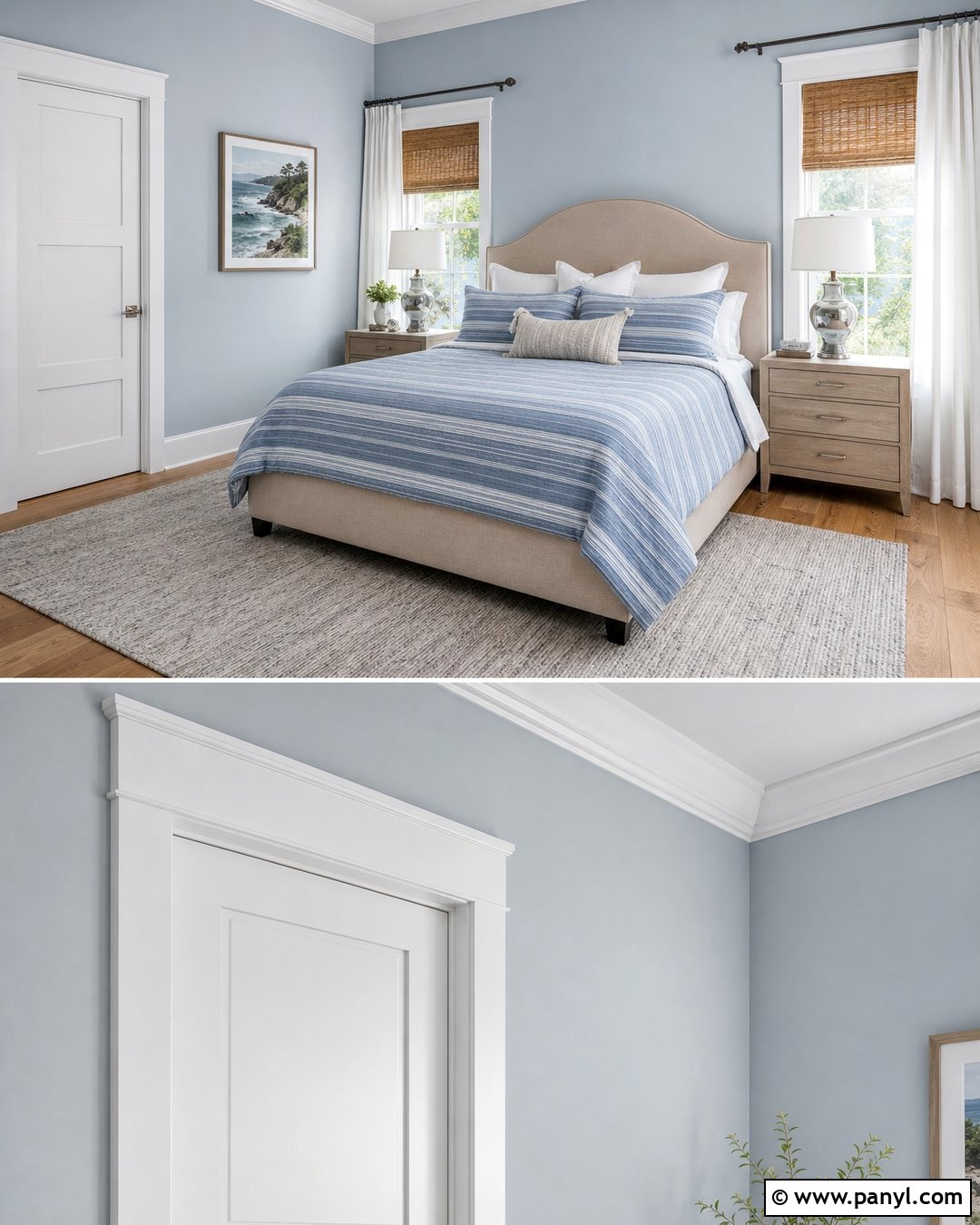 Pale Blue Walls With White Trim - 25 Painted Baseboards And Trim Wall Colors