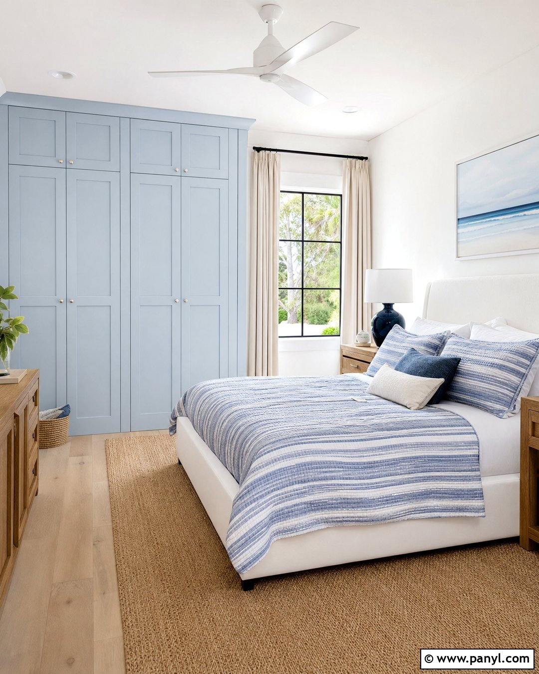 Pale Blue Wardrobe With White Walls - 25 Wardrobe And Wall Color Combination Ideas