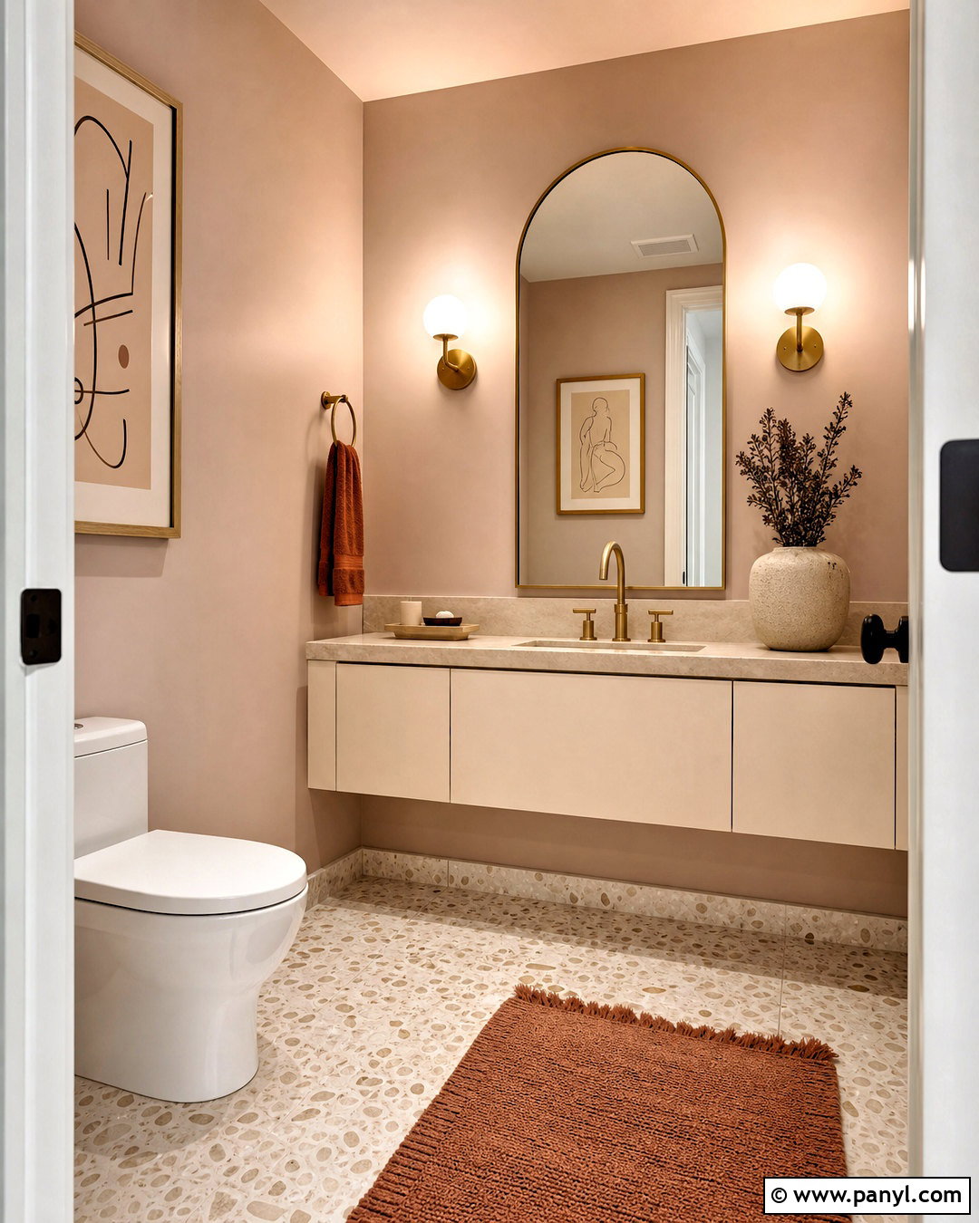 Pale Blush Half Bathroom - 20 half bathroom paint ideas