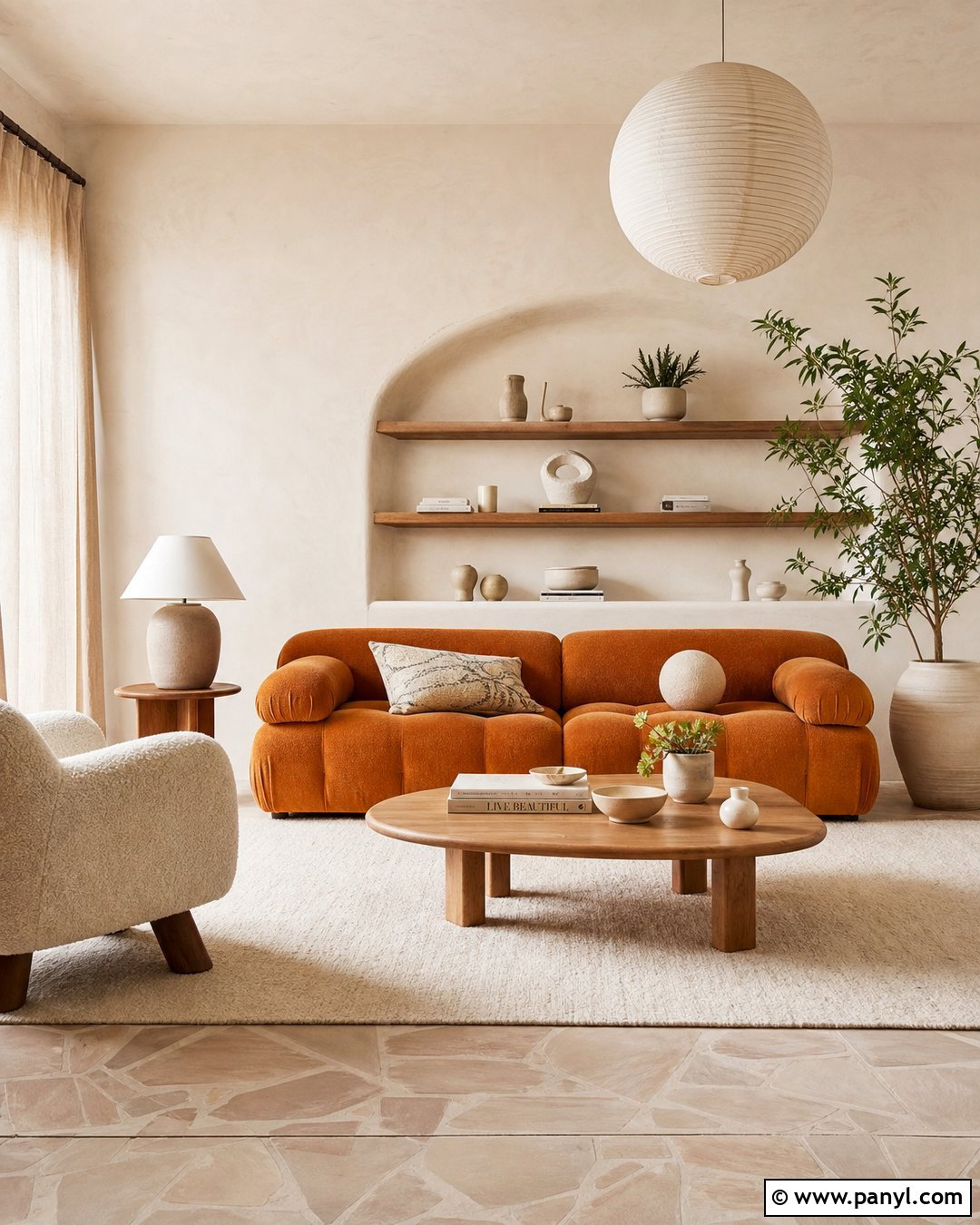 Pale Clay Walls With Burnt Orange Furniture - 20 Neutral Wall Color With Orange Furniture Ideas