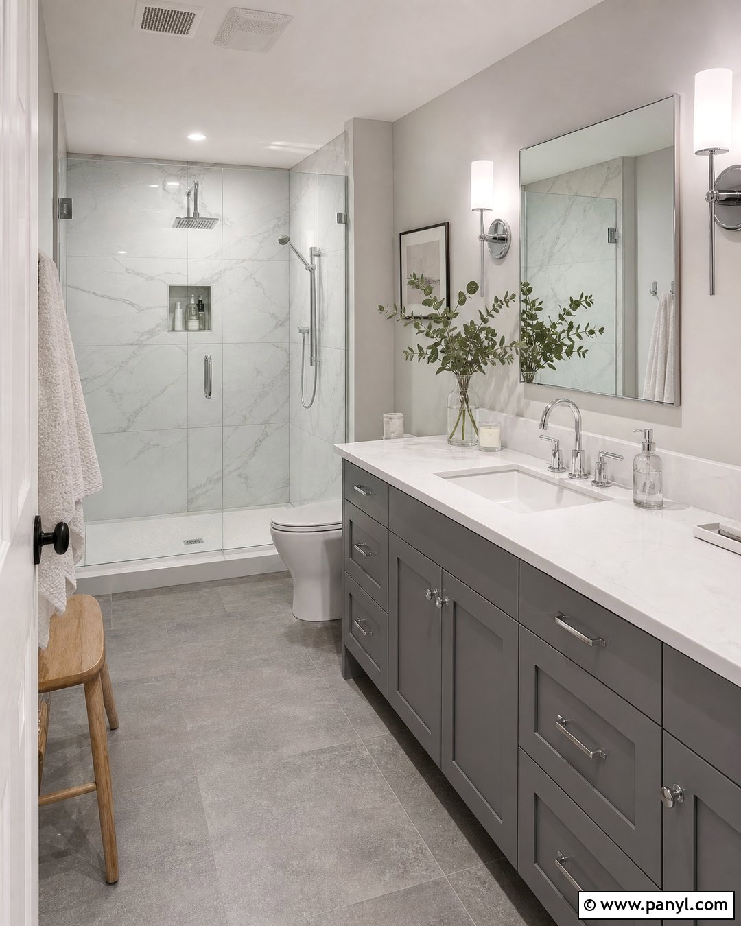 Pale Gray Bathroom Walls - 35 grey vanity bathroom wall colors