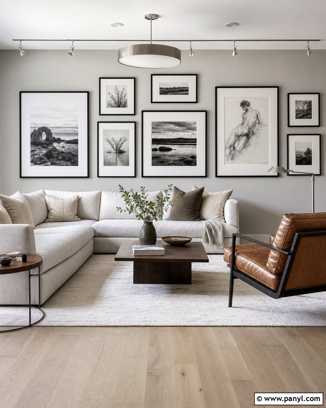 Pale Gray Gallery Wall - 25 Gallery Wall Colors