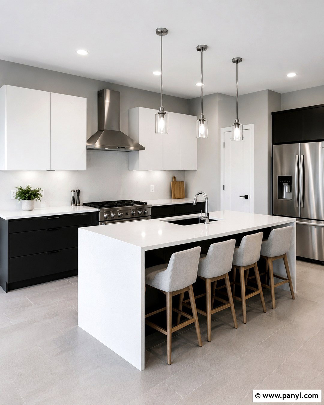 Pale Gray Kitchen Walls - 20 Wall Color For Black And White Kitchen Ideas