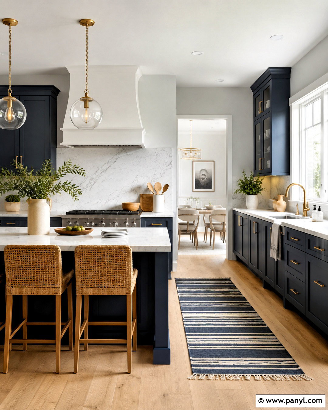 Pale Gray Kitchen Walls With Navy Cabinets - 40 kitchen wall color ideas