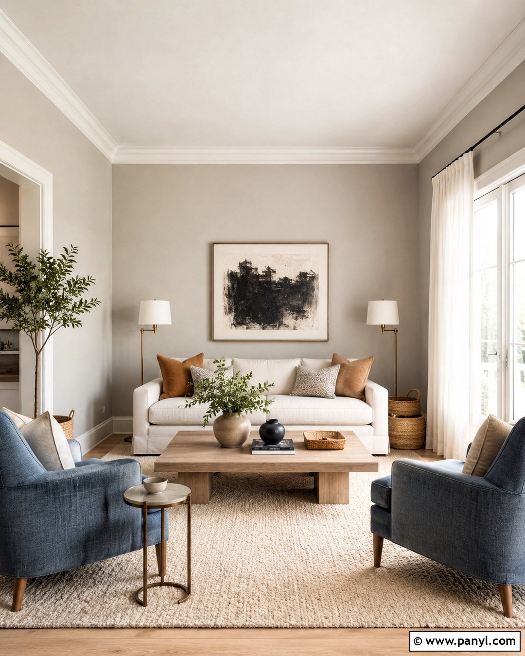 Pale Gray Sitting Room - 35 Sitting Room Paint Color Ideas
