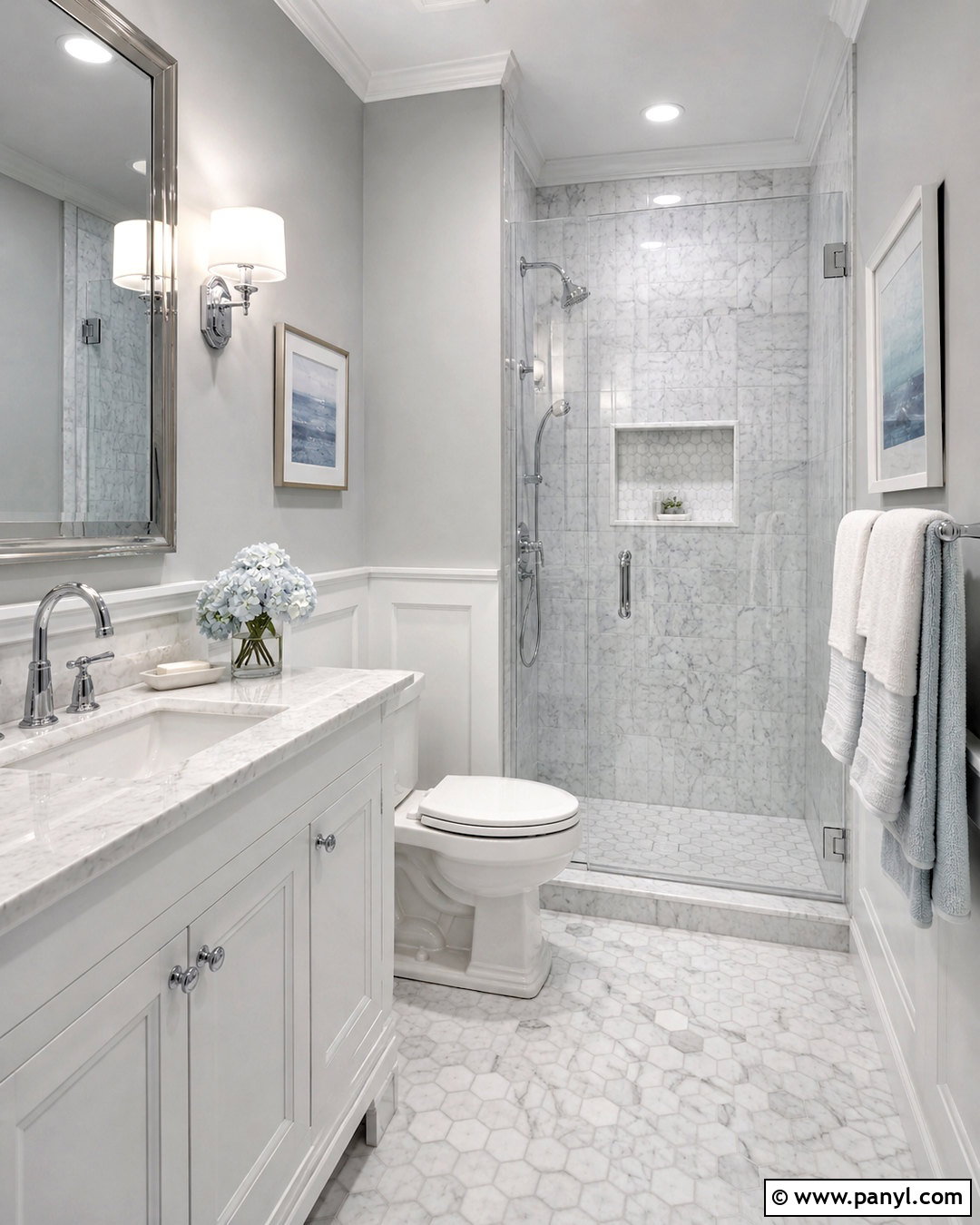 Pale Gray Small Bathroom - 20 paint colors for small bathrooms