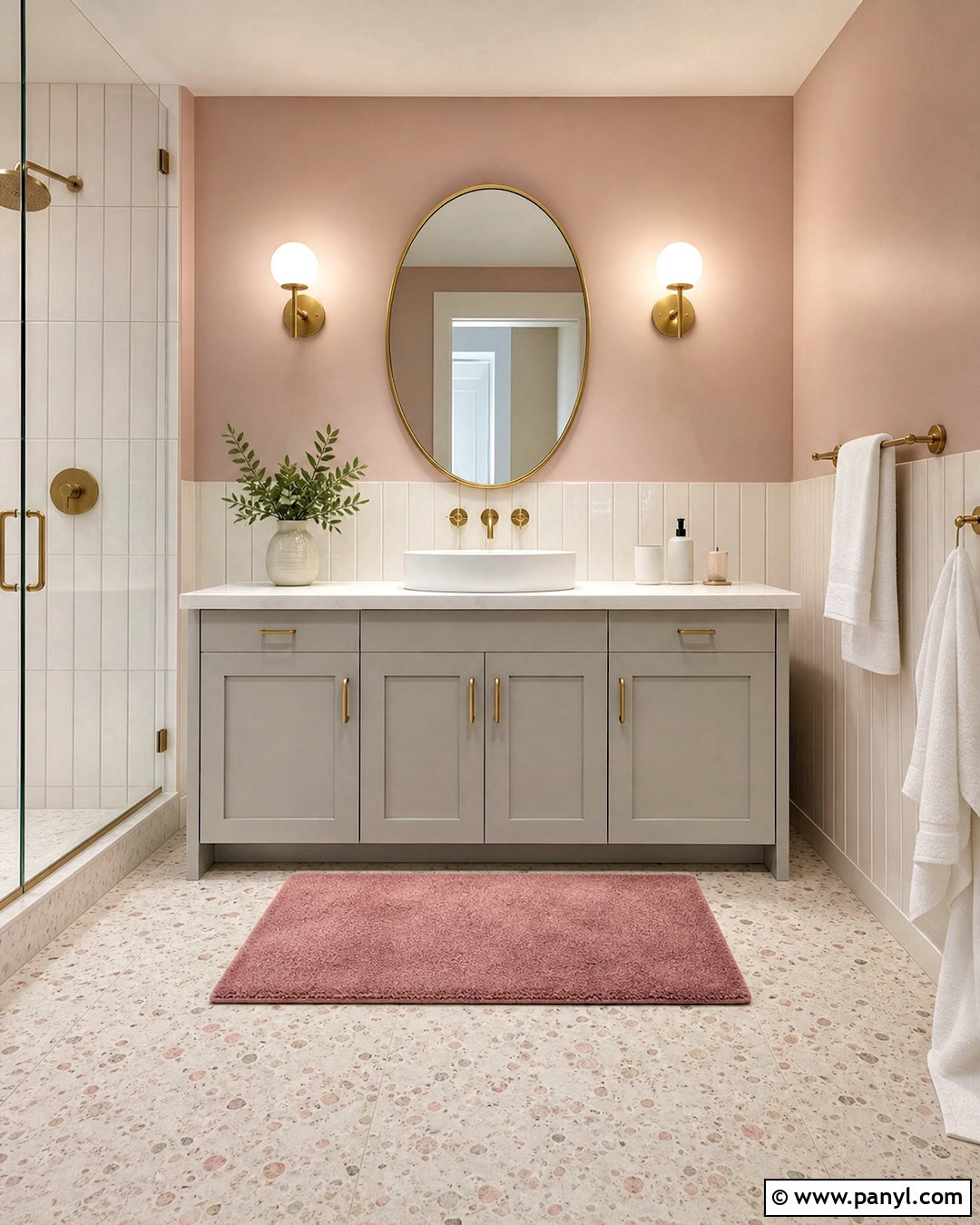Pale Gray Vanity With Pink Walls - 20 gray vanity bathroom ideas