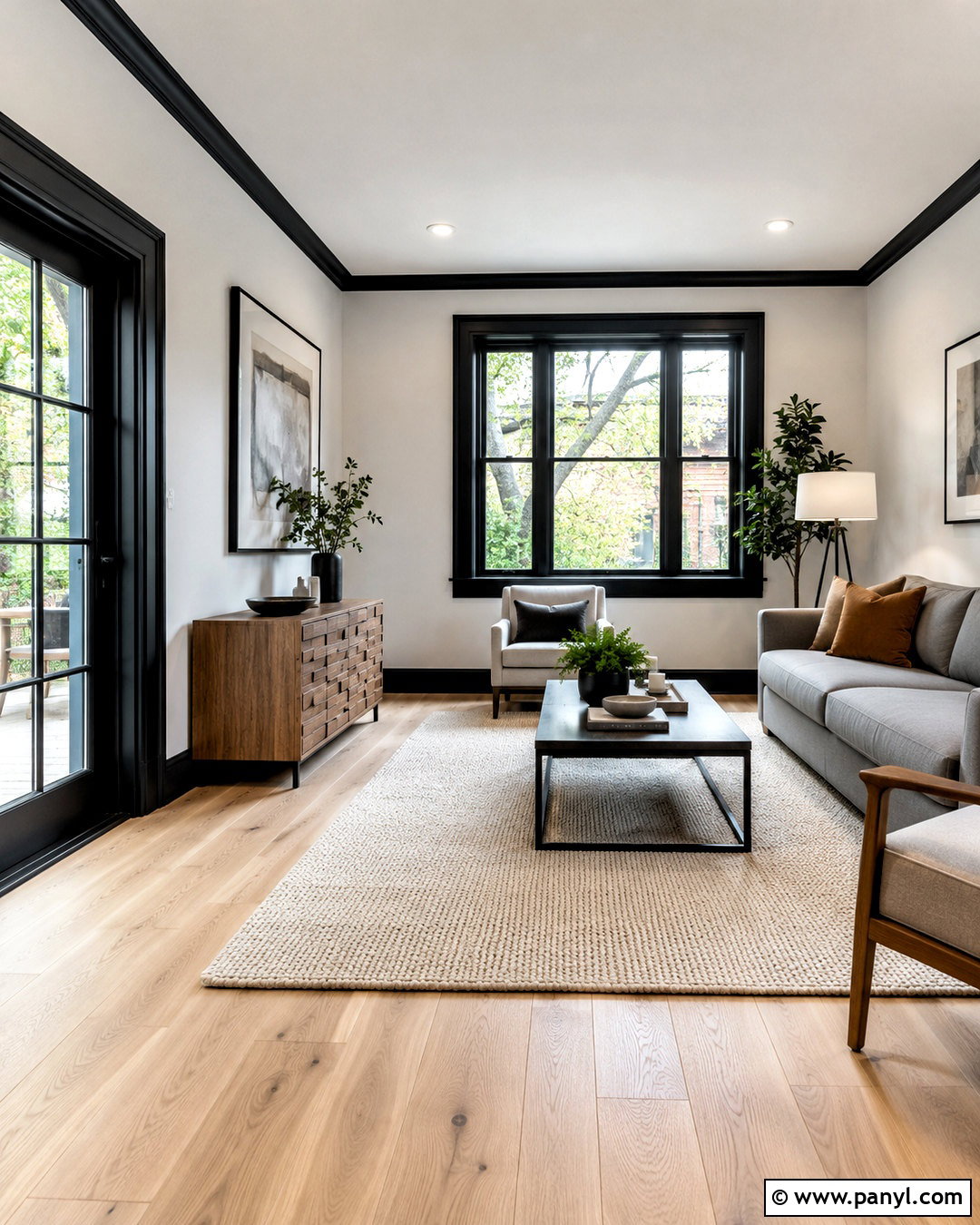 Pale Gray Walls With Black Window Trim - 40 light walls darker trim ideas