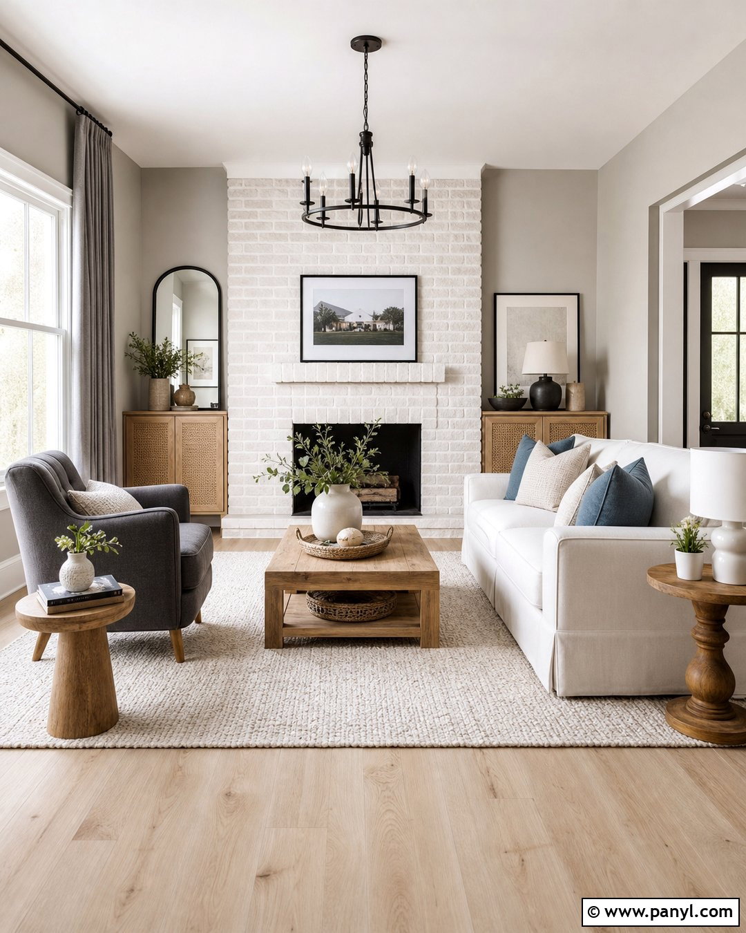 Pale Gray With Whitewashed Brick Wall - 20 Brick Wall Color Matching Ideas