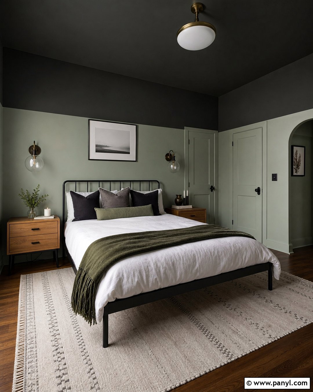Pale Green And Charcoal Two Tone Walls - 45 two tone walls