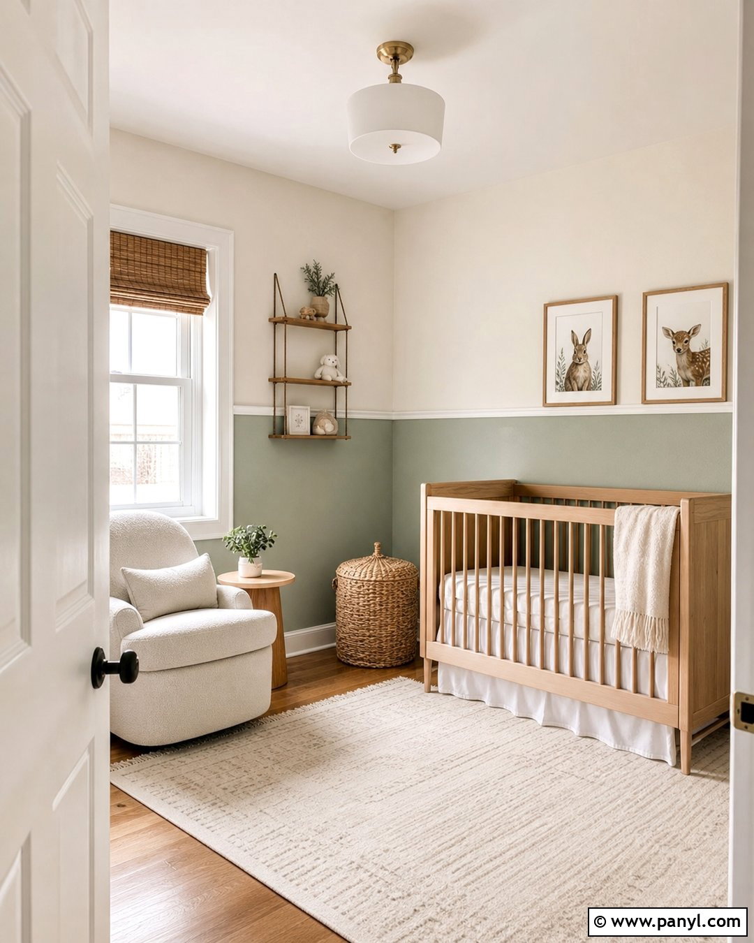 Pale Green And White Nursery Wall - 25 Half Green Half White Wall Ideas