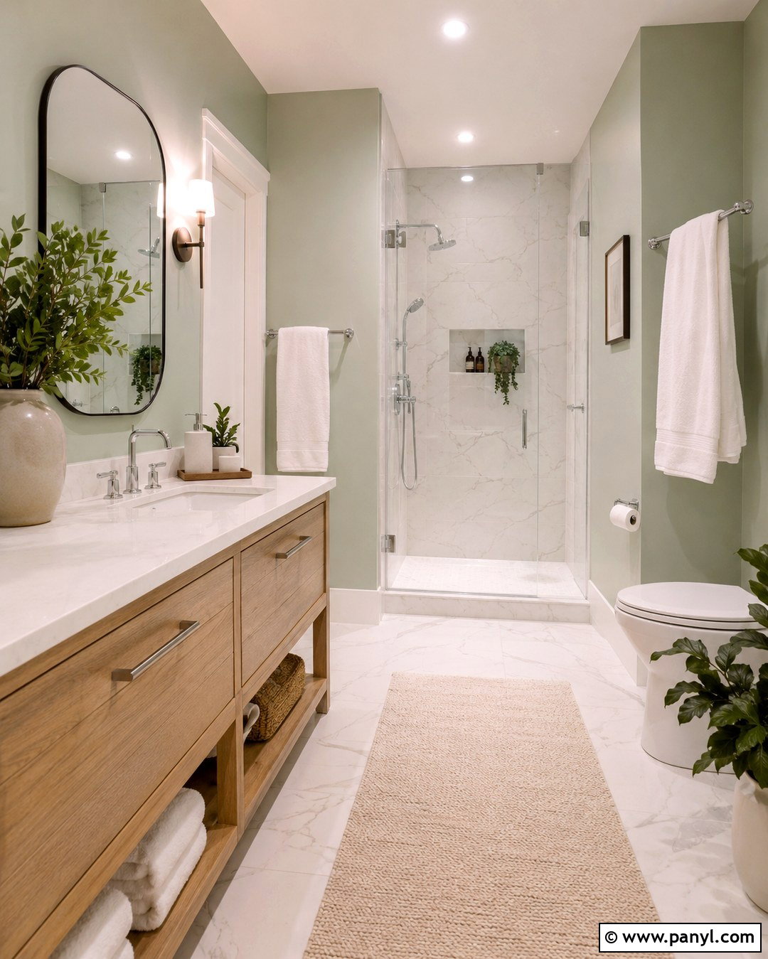 Pale Green Bathroom Walls With White Marble - 20 Pale Green Wall Color Ideas