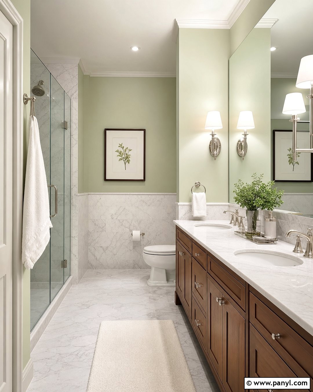 Pale Green Bathroom With Marble - 30 pale green walls