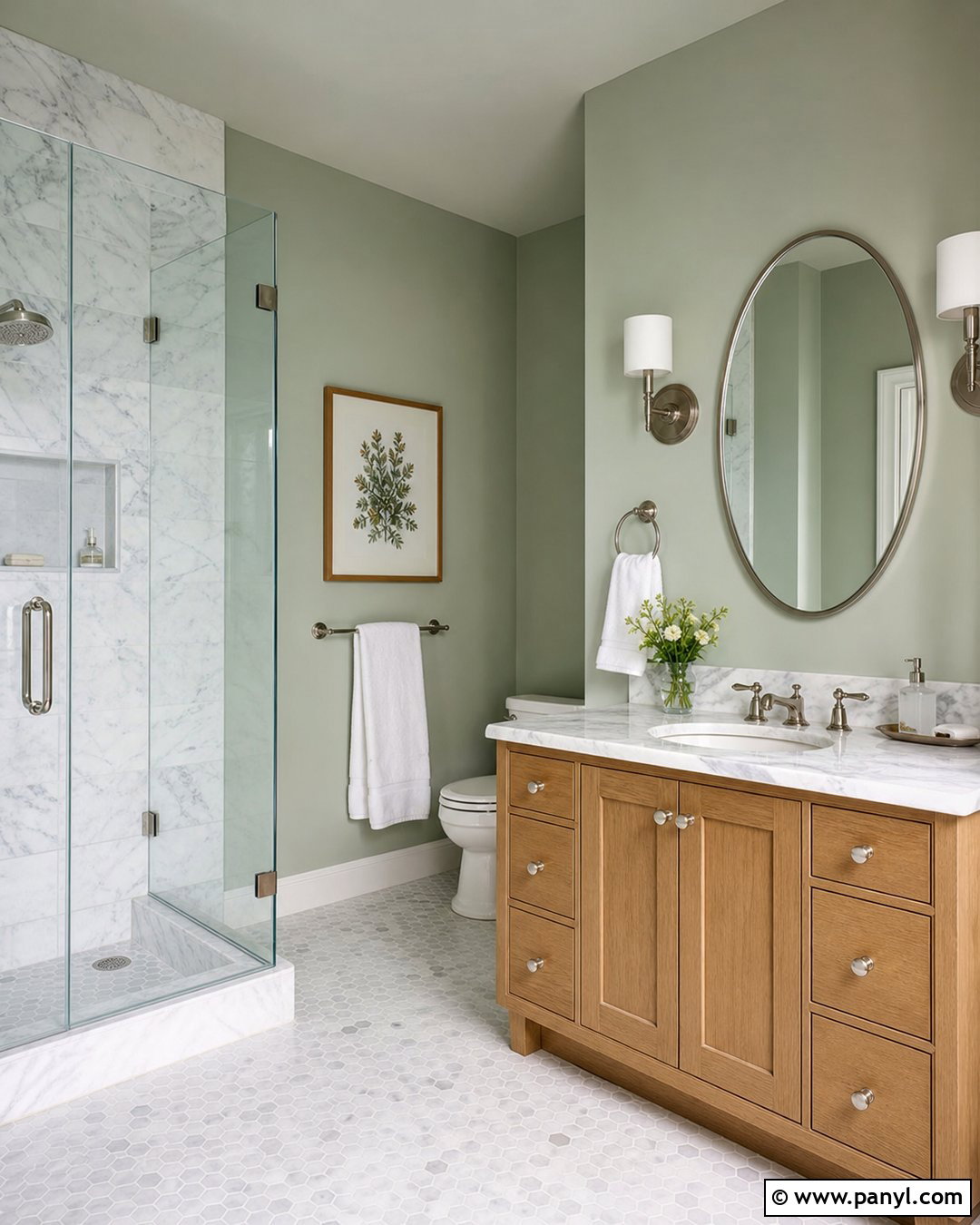 Pale Green Bathroom With Marble - 20 Pale Green Bathroom Paint Ideas