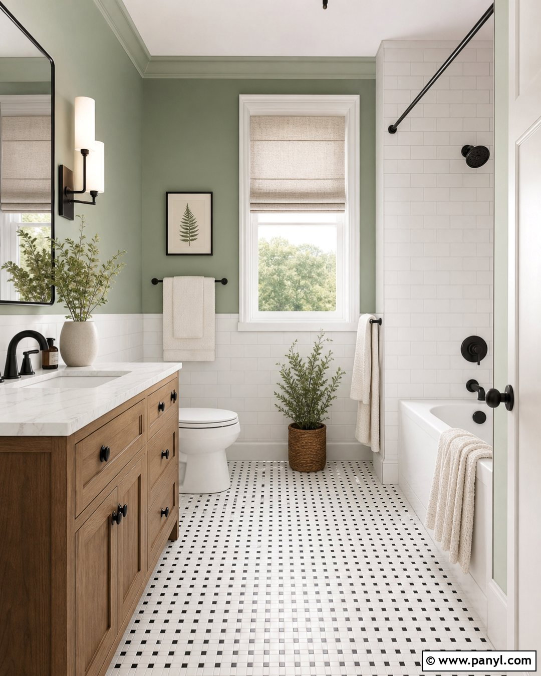 Pale Green Bathroom With White Tile - 20 Pale Green Bathroom Paint Ideas