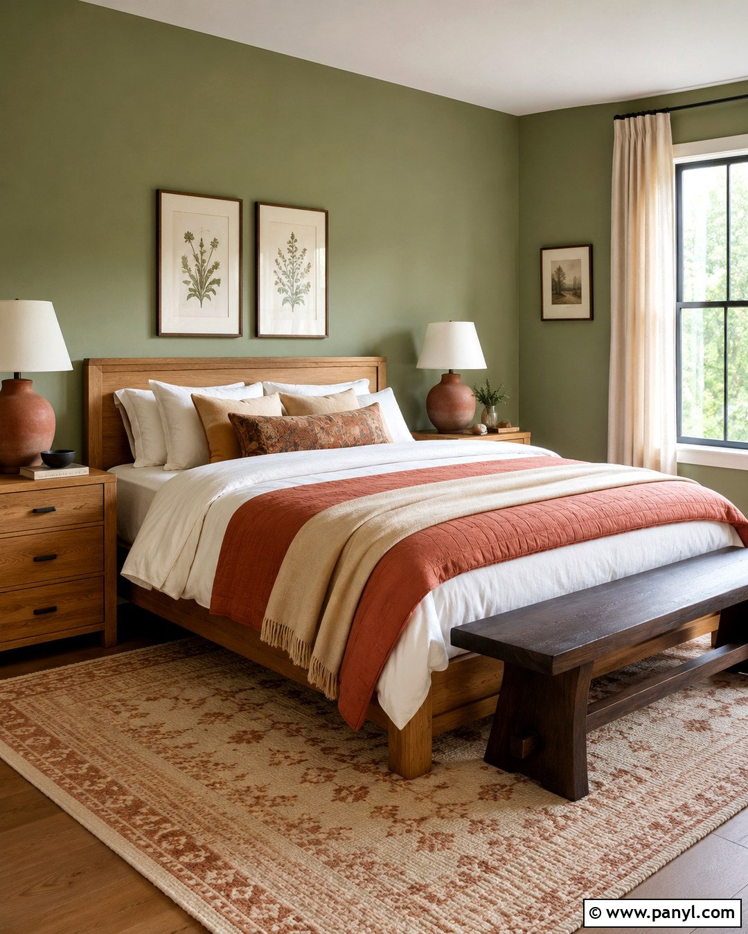 Pale Green Bedroom Walls With Terracotta Accents - 20 Pale Green Wall Color Ideas