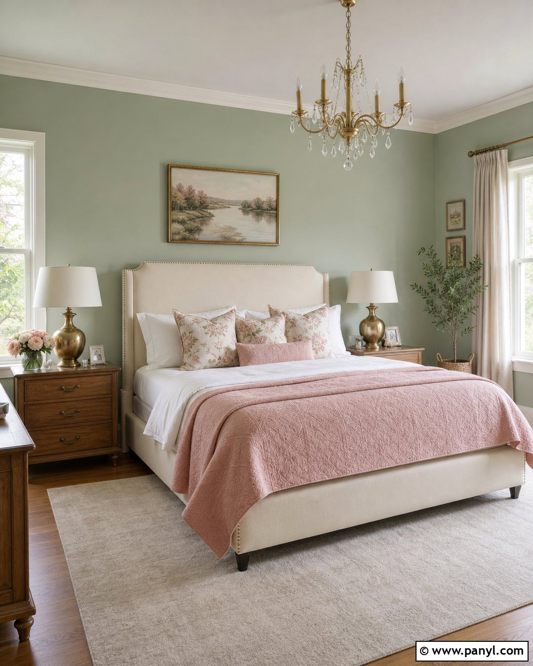 Pale Green Bedroom With Dusty Rose - 30 pale green walls