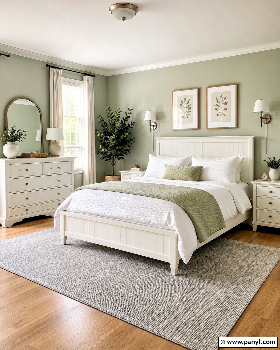Pale Green Bedroom With White Furniture - 20 pale green bedroom ideas