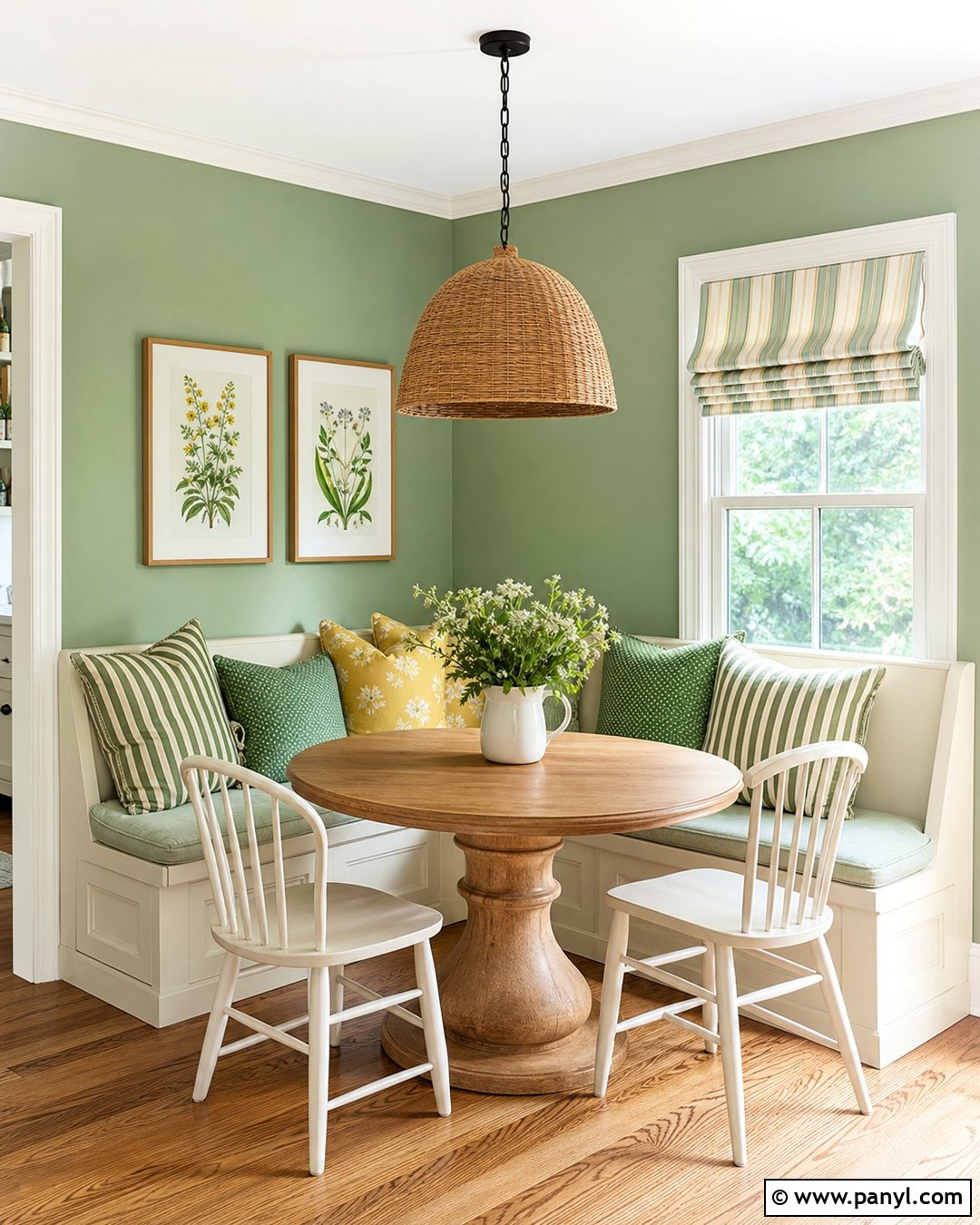 Pale Green Breakfast Nook - 30 pale green walls