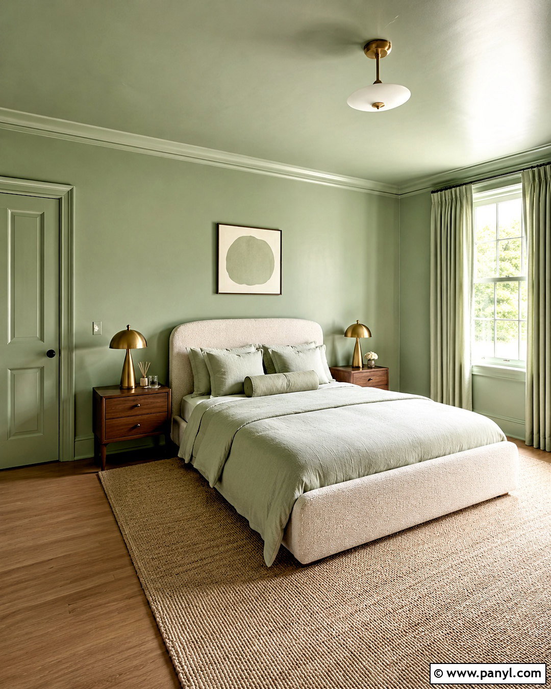 Pale Green Color Drenched Bedroom - 20 pale green bedroom ideas