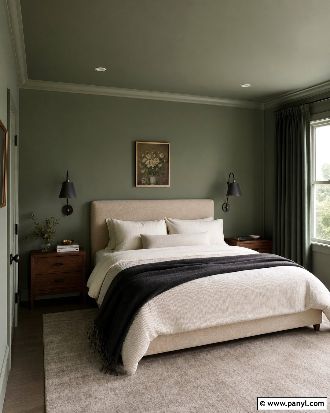 Pale Green Color Drenched Bedroom - 30 pale green walls