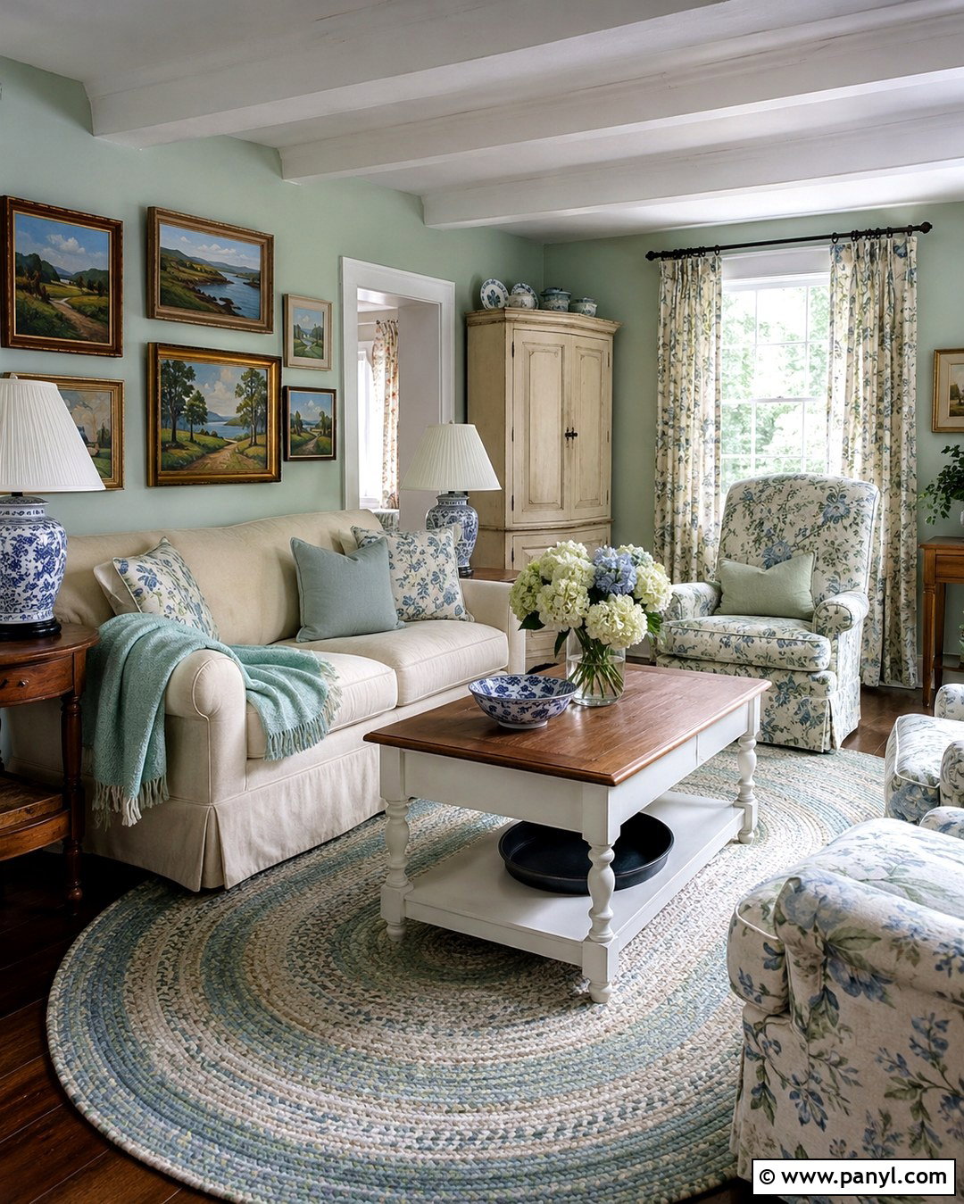 Pale Green Cottage Walls - 20 Pale Green Painted Walls