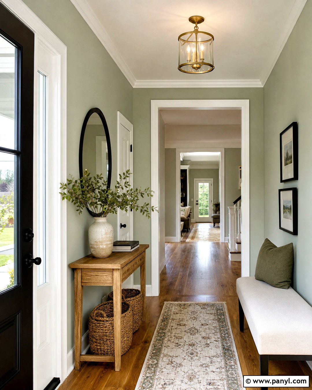 Pale Green Entryway - 20 green interior paint ideas
