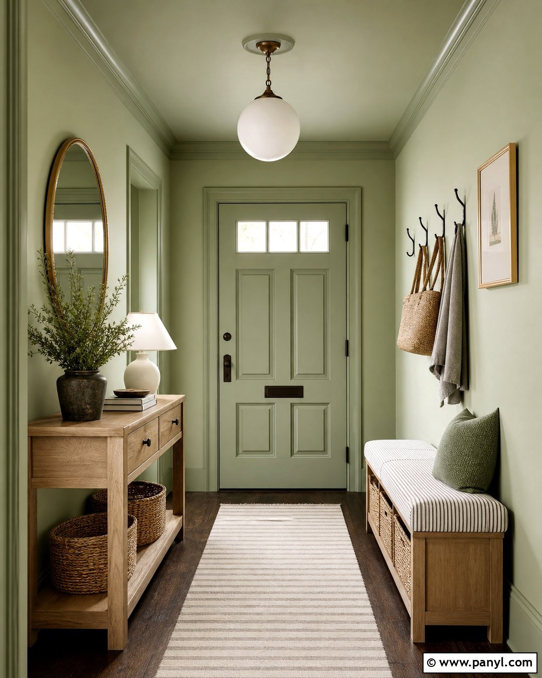 Pale Green Entryway Walls And Ceiling - 30 green walls and ceiling ideas