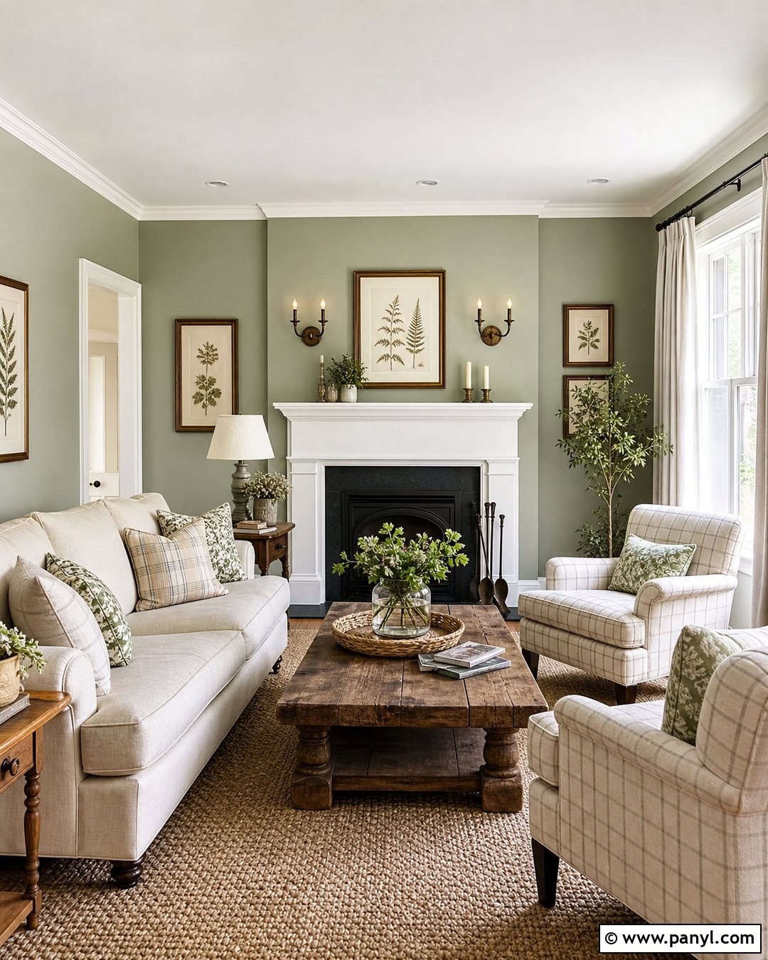 Pale Green Farmhouse Living Room - 30 pale green walls
