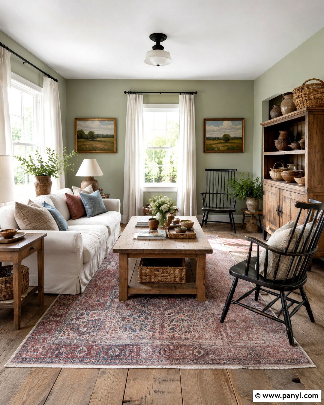 Pale Green Farmhouse Walls - 20 Pale Green Painted Walls
