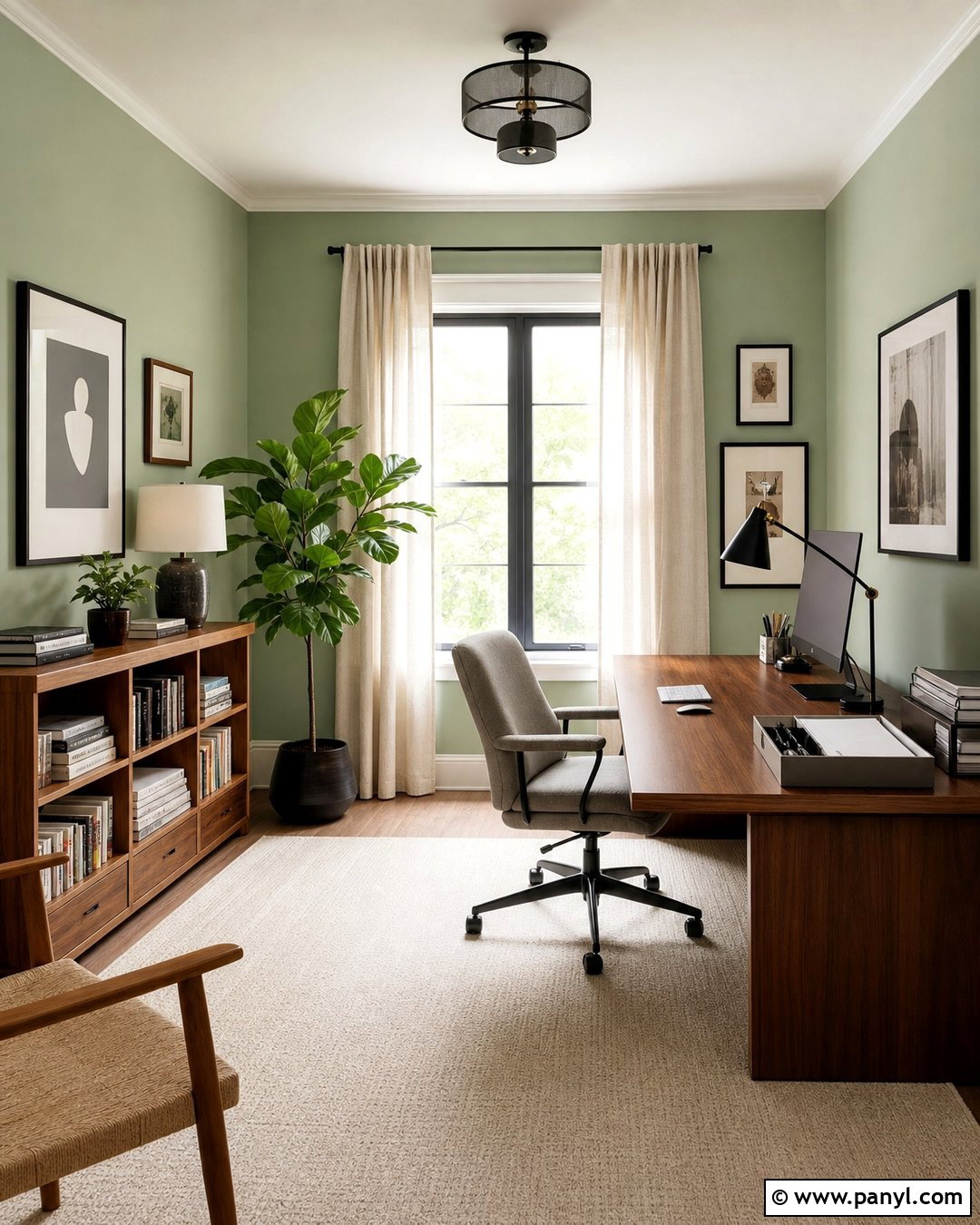 Pale Green Home Office - 30 pale green walls