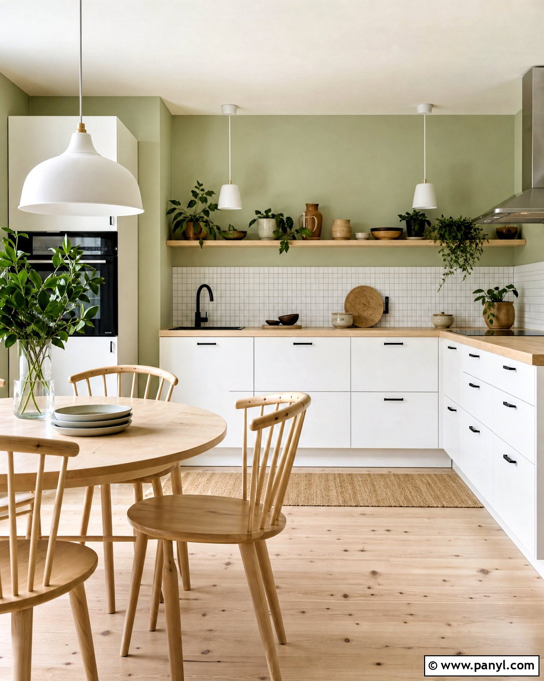 Pale Green Kitchen Walls With Scandinavian Decor - 20 green paint kitchen walls