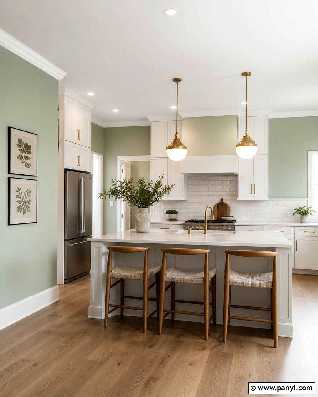 Pale Green Kitchen With White Cabinets - 30 pale green walls
