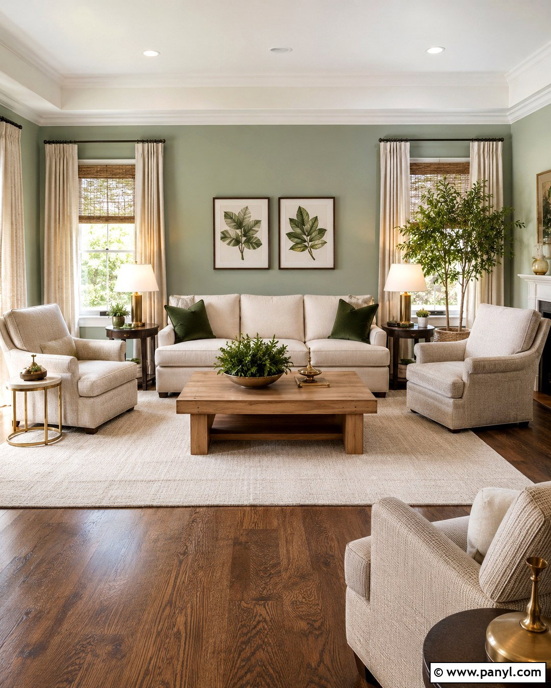 Pale Green Living Room Walls With Cream Furniture - 20 Pale Green Wall Color Ideas