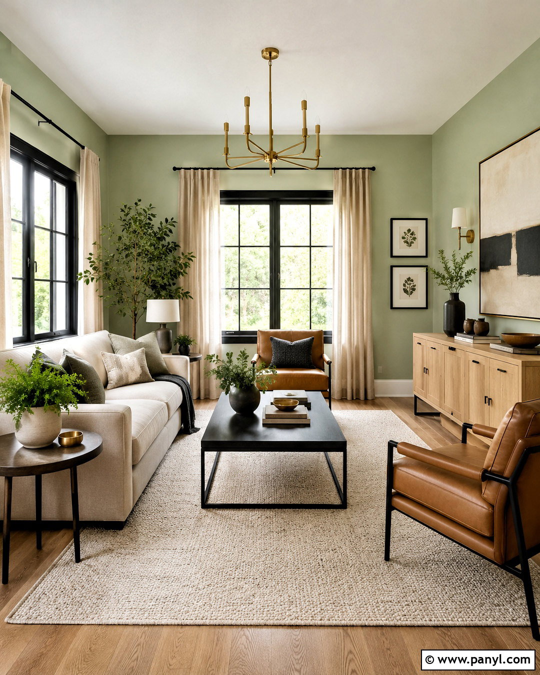 Pale Green Living Room With Black Accents - 20 pale green living room ideas