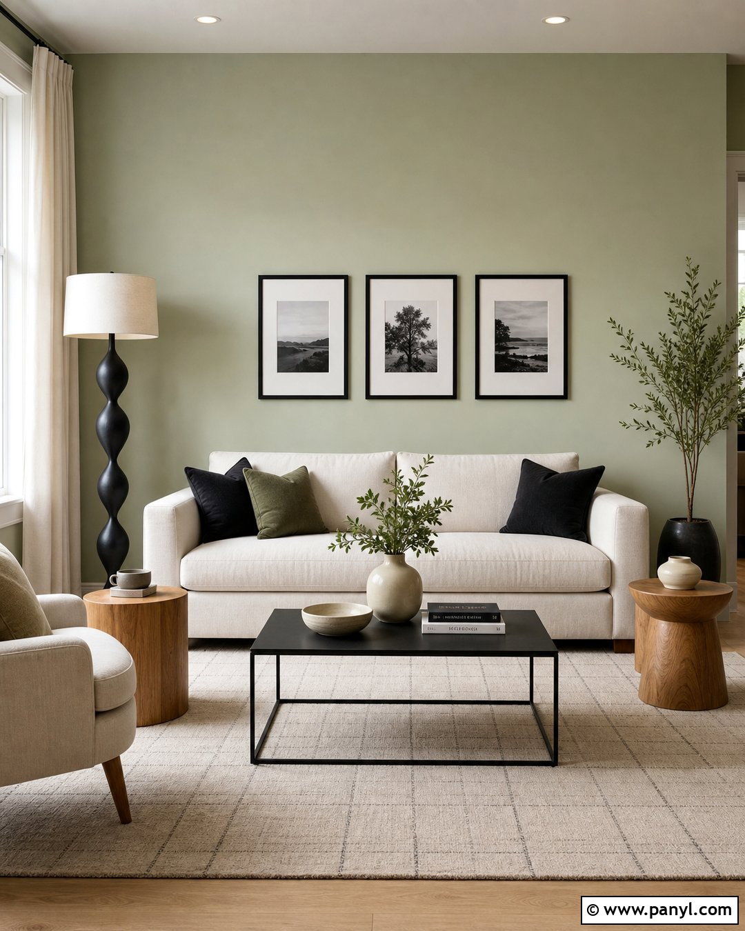 Pale Green Living Room With Black Accents - 25 Pale Green Living Room Walls