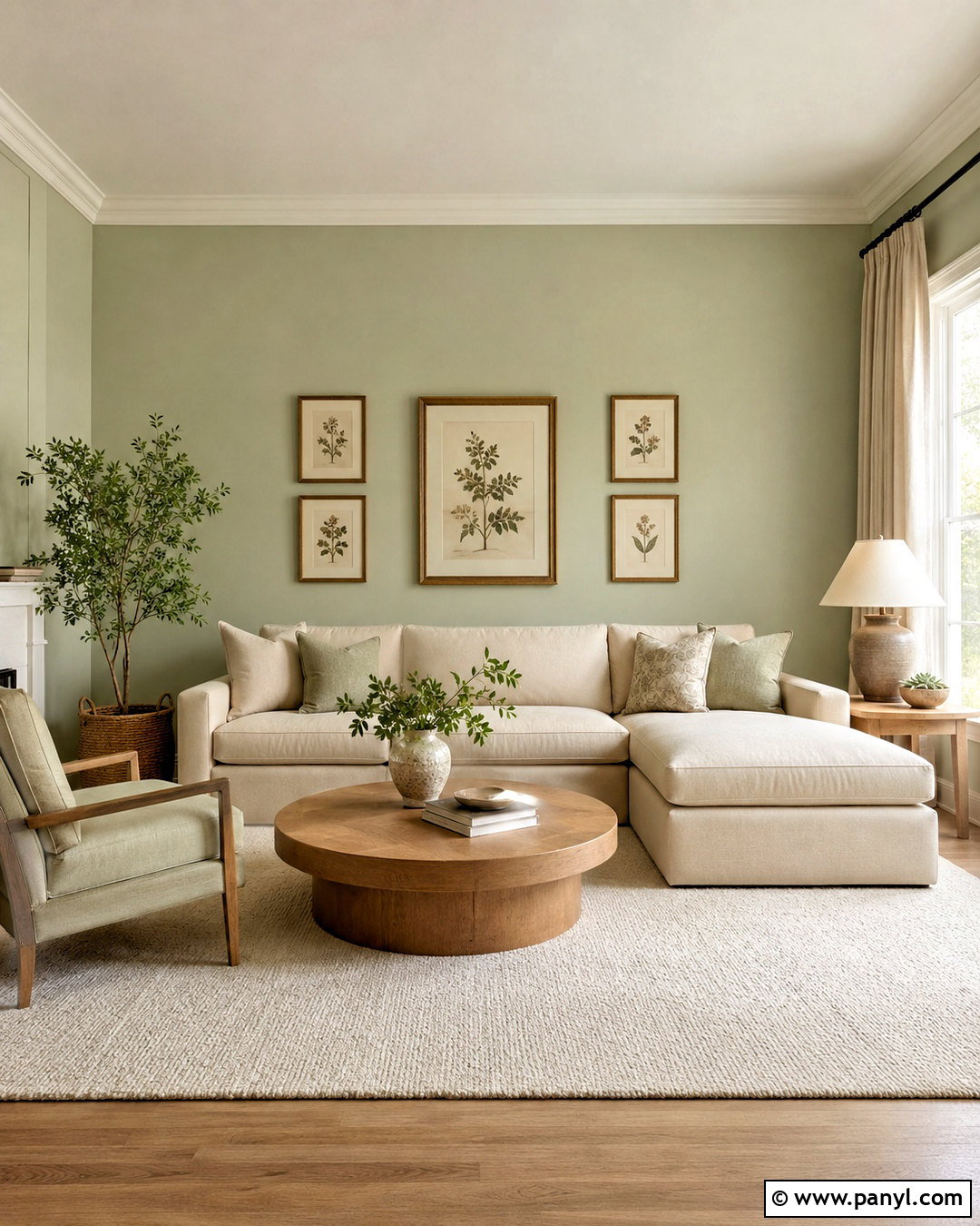 Pale Green Living Room With Cream Sofa - 20 pale green living room ideas