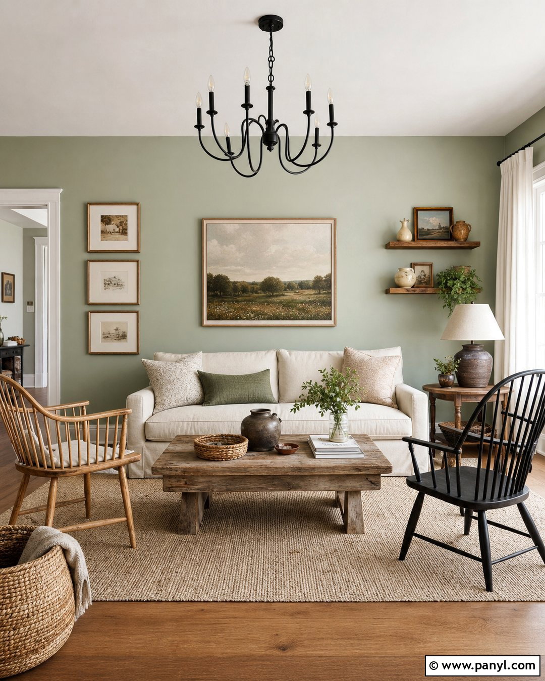 Pale Green Living Room With Farmhouse Decor - 25 Pale Green Living Room Walls